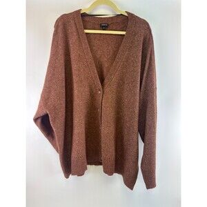 Torrid Vegan Cashmere Cardigan V-Neck Drop Shoulder Sweater Root Beer Womens 4X